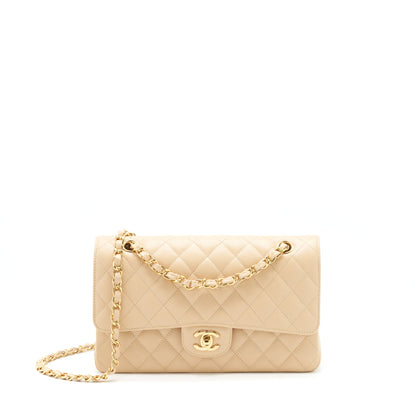 Chanel Medium Classic Double Flap Bag Caviar Beige L