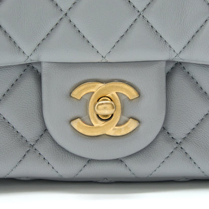 Chanel 21B Pearl Crush Mini Rectangular Flap Bag Lambskin Grey