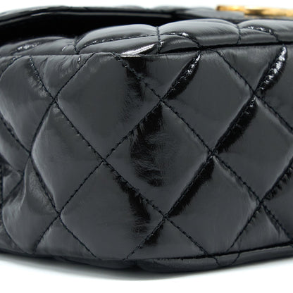 Chanel 23C Hobo Bag Shiny Calfskin Black Brushed  (Microchip)