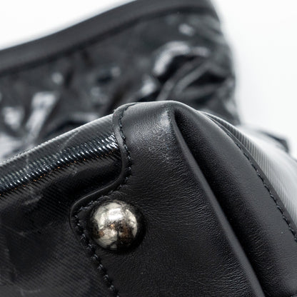 Chanel giant zip shopping bag patent black ruthenium hardware