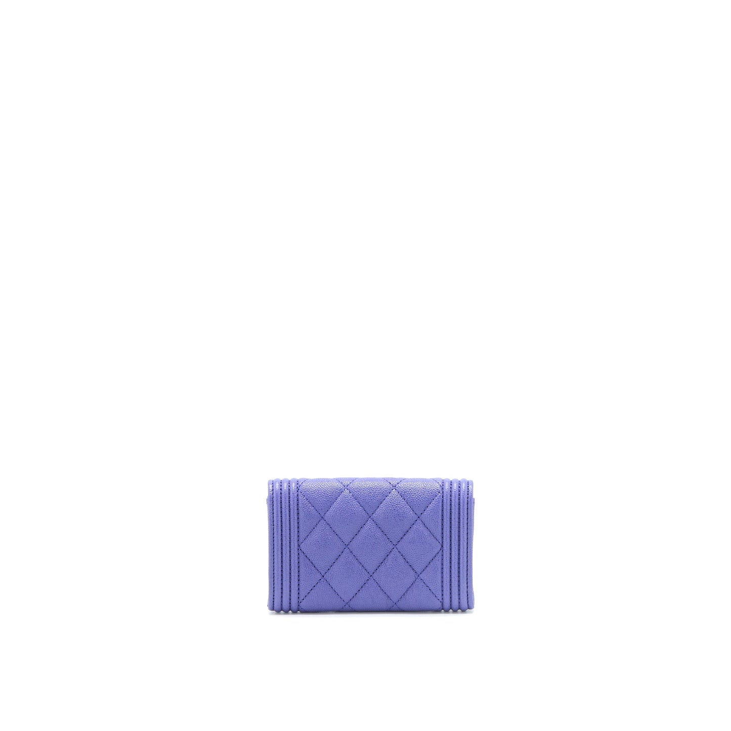 Chanel Boy Card Holder Caviar Purple L