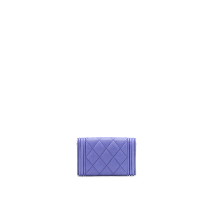 Chanel Boy Card Holder Caviar Purple L