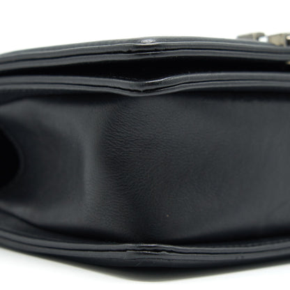 Chanel Small Chevron Leboy Bag Calfskin Black With