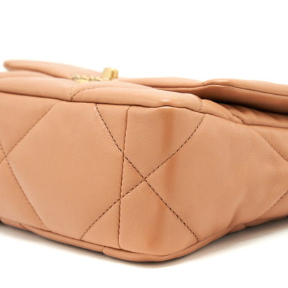 Chanel 21K Small 19 Flap Bag Lambskin Caramel