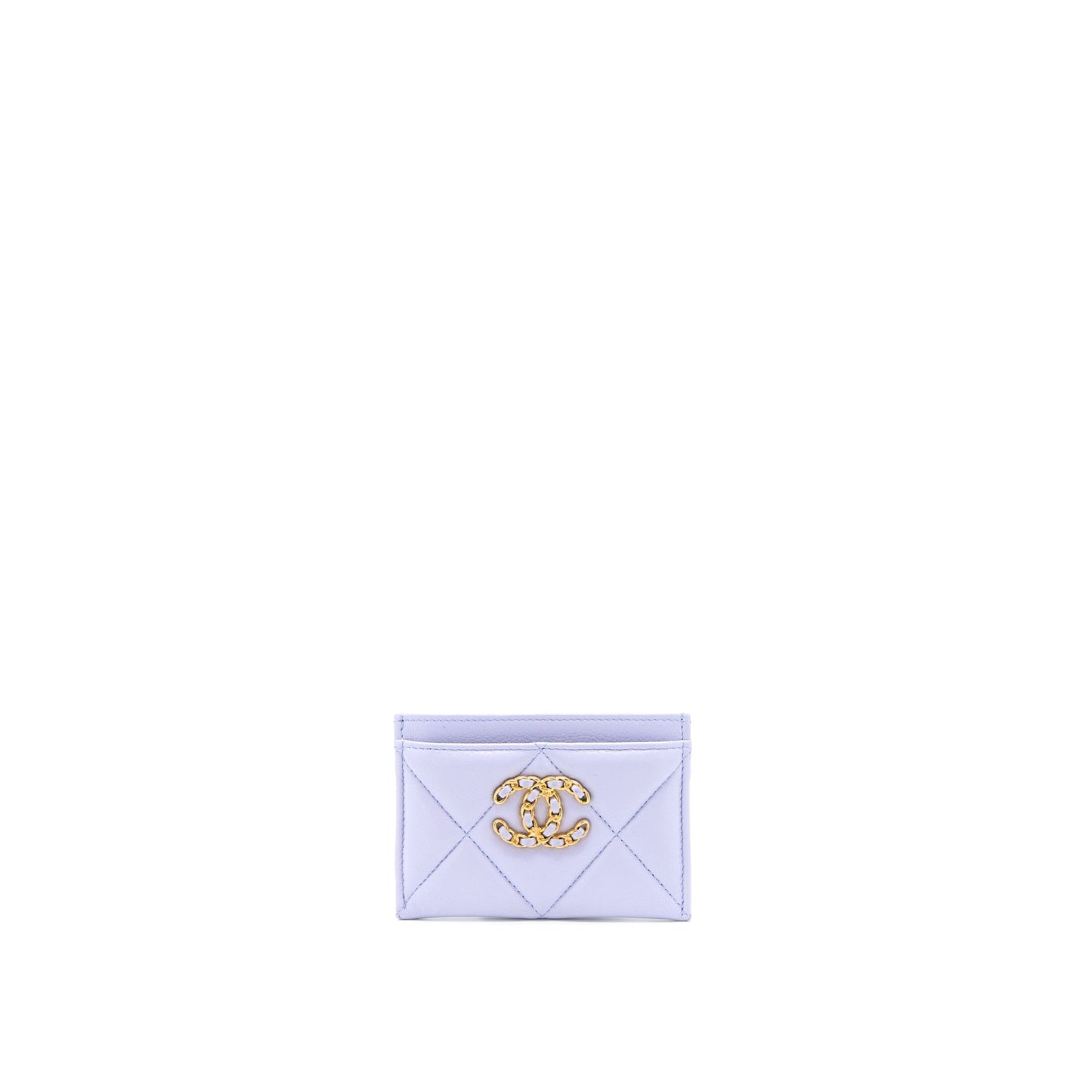Chanel 19 Card Holder Lambskin Light Purple