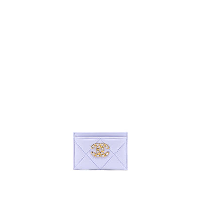 Chanel 19 Card Holder Lambskin Light Purple