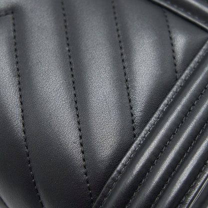 Chanel Small Chevron Leboy Bag Calfskin Black With