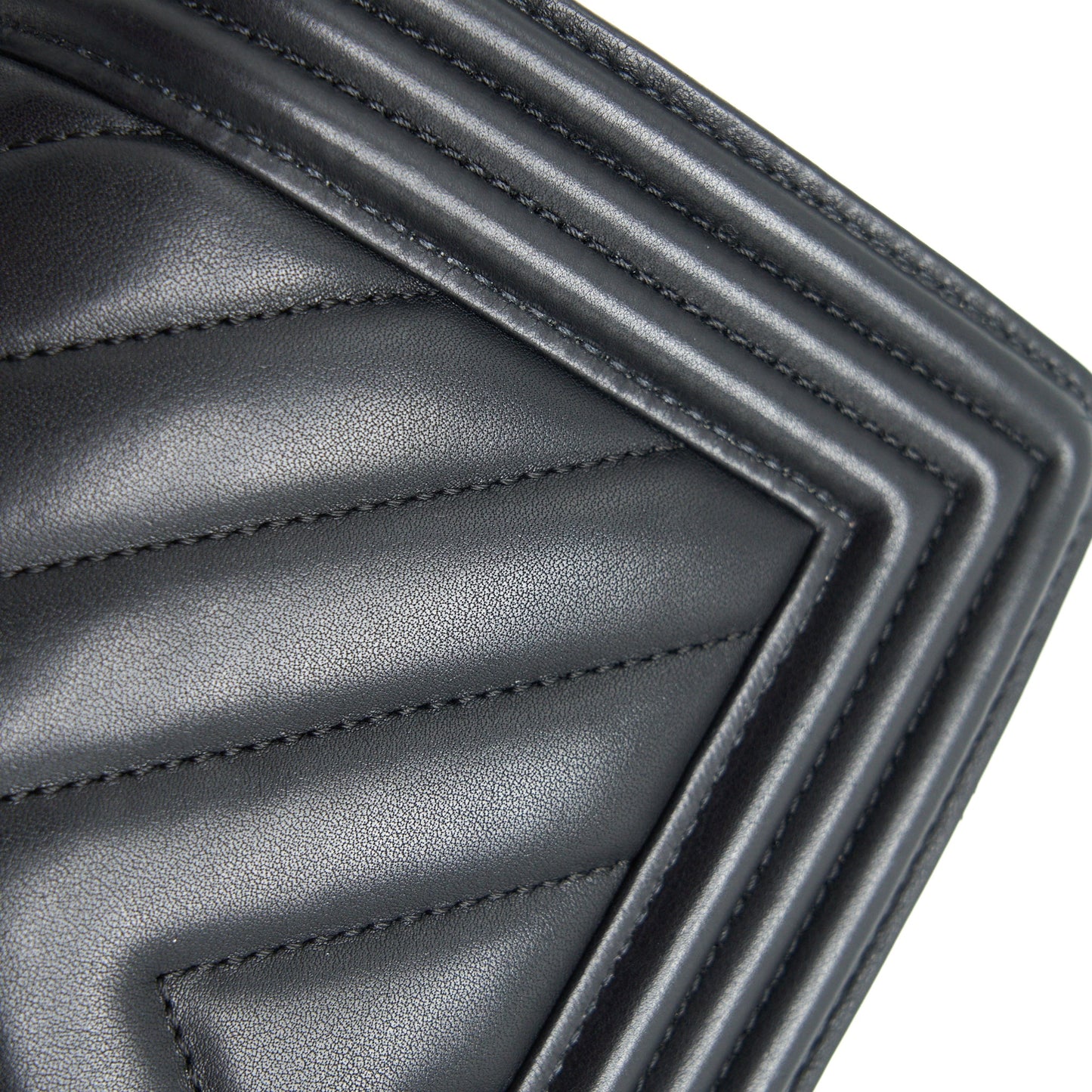 Chanel Small Chevron Leboy Bag Calfskin Black With
