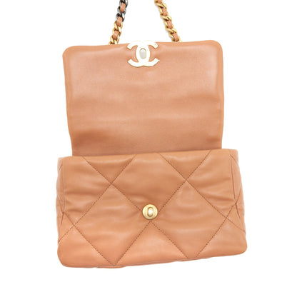Chanel 21K Small 19 Flap Bag Lambskin Caramel