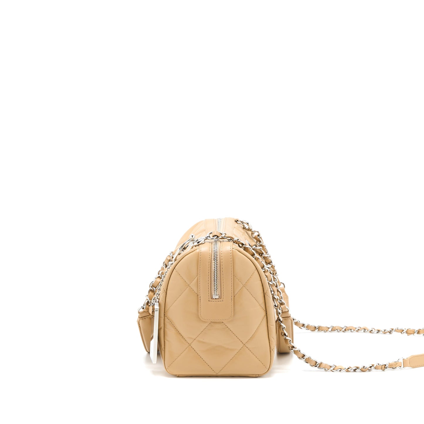 Chanel Bowling Bag Aged Calfskin Beige