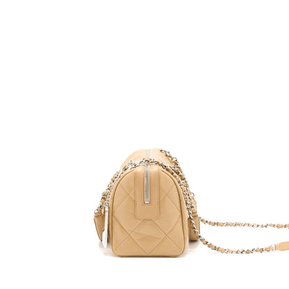 Chanel Bowling Bag Aged Calfskin Beige