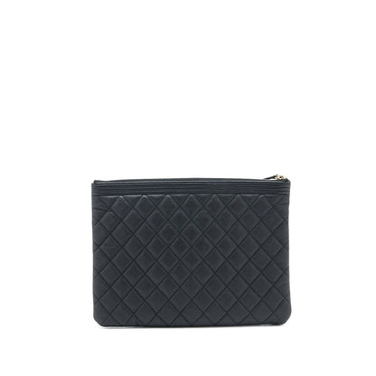 Chanel Boy Clutch Caviar Black