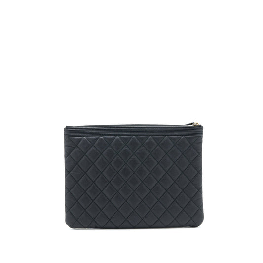 Chanel Boy Clutch Caviar Black