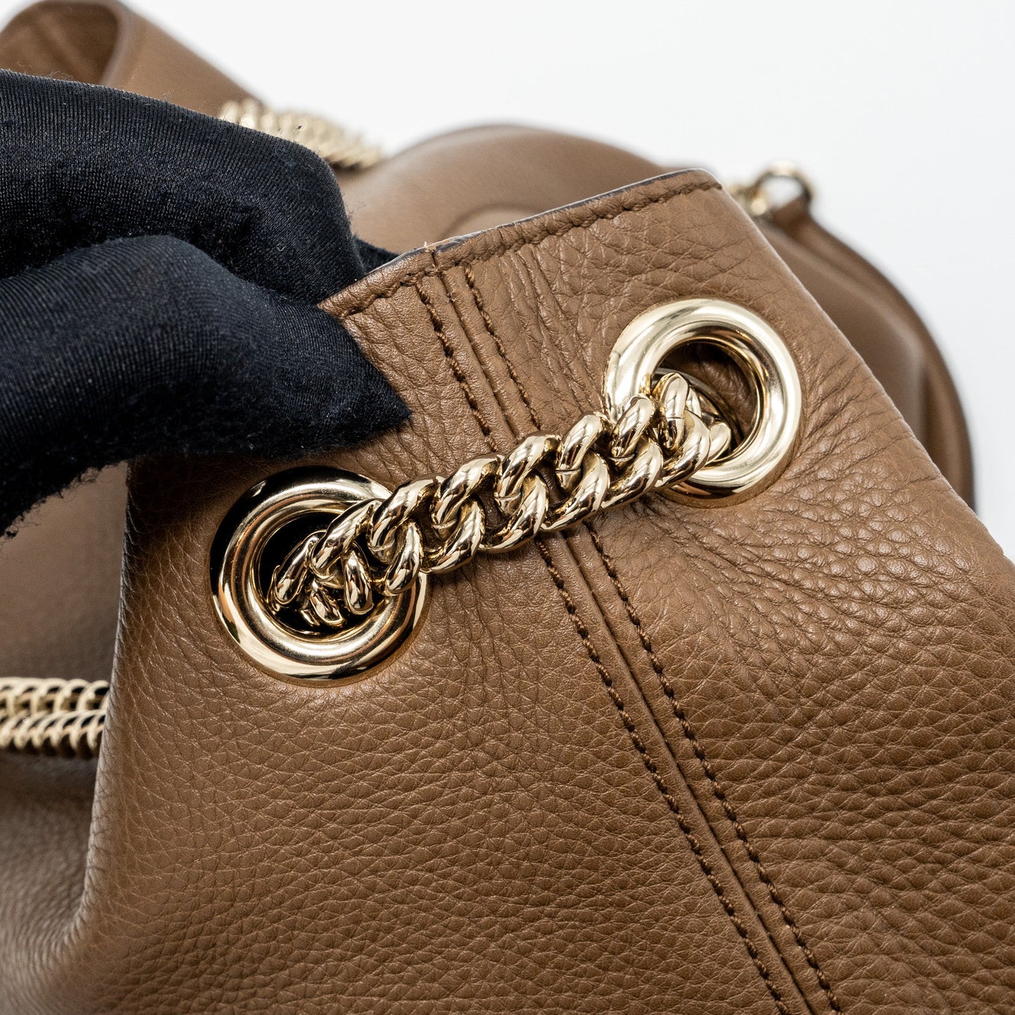 Gucci disco tote bag calfskin brown L