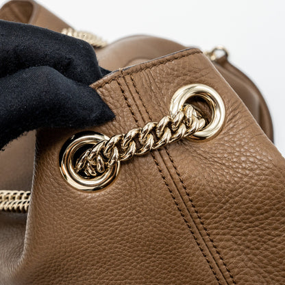 Gucci disco tote bag calfskin brown L