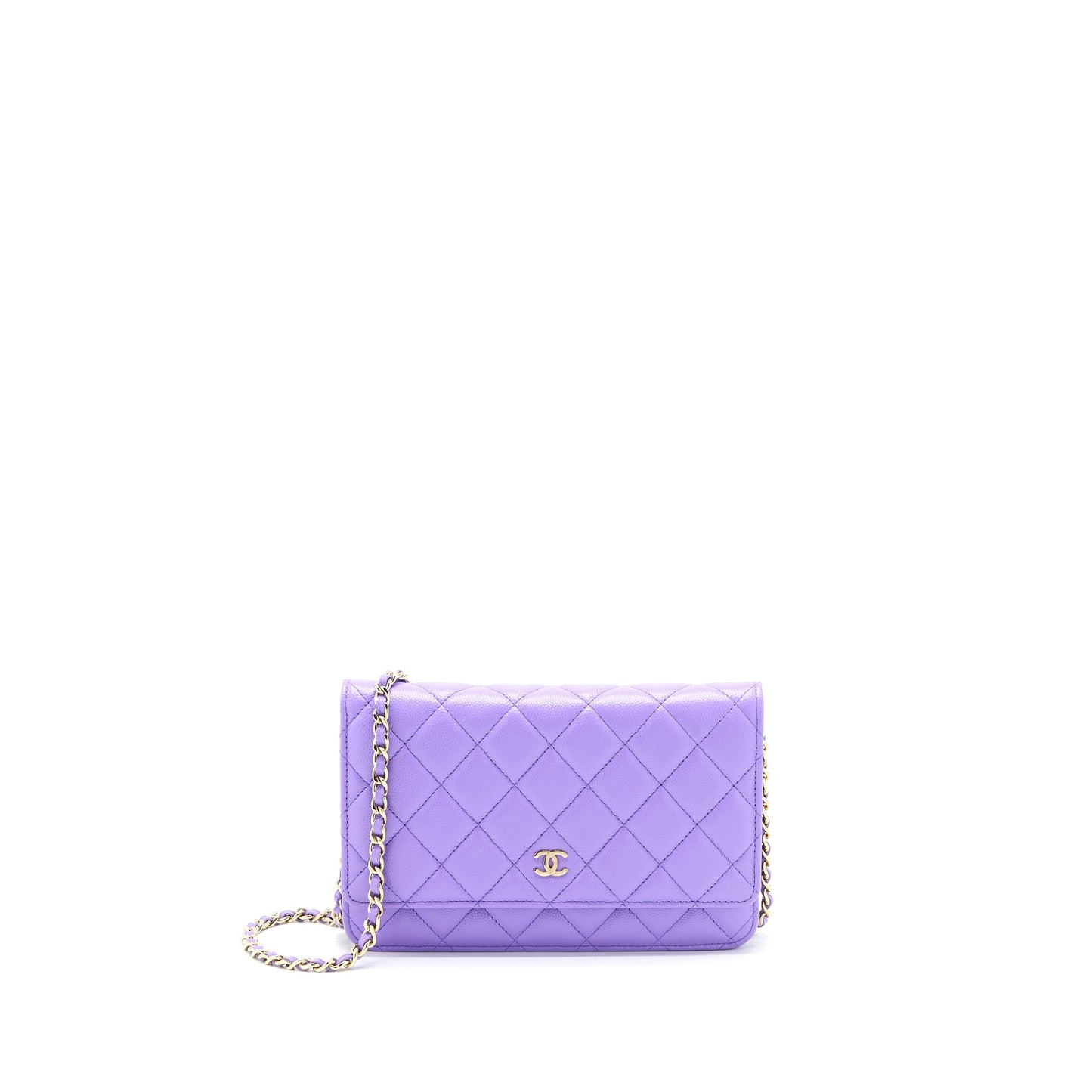 Chanel Classic Wallet On Chain Caviar Purple L