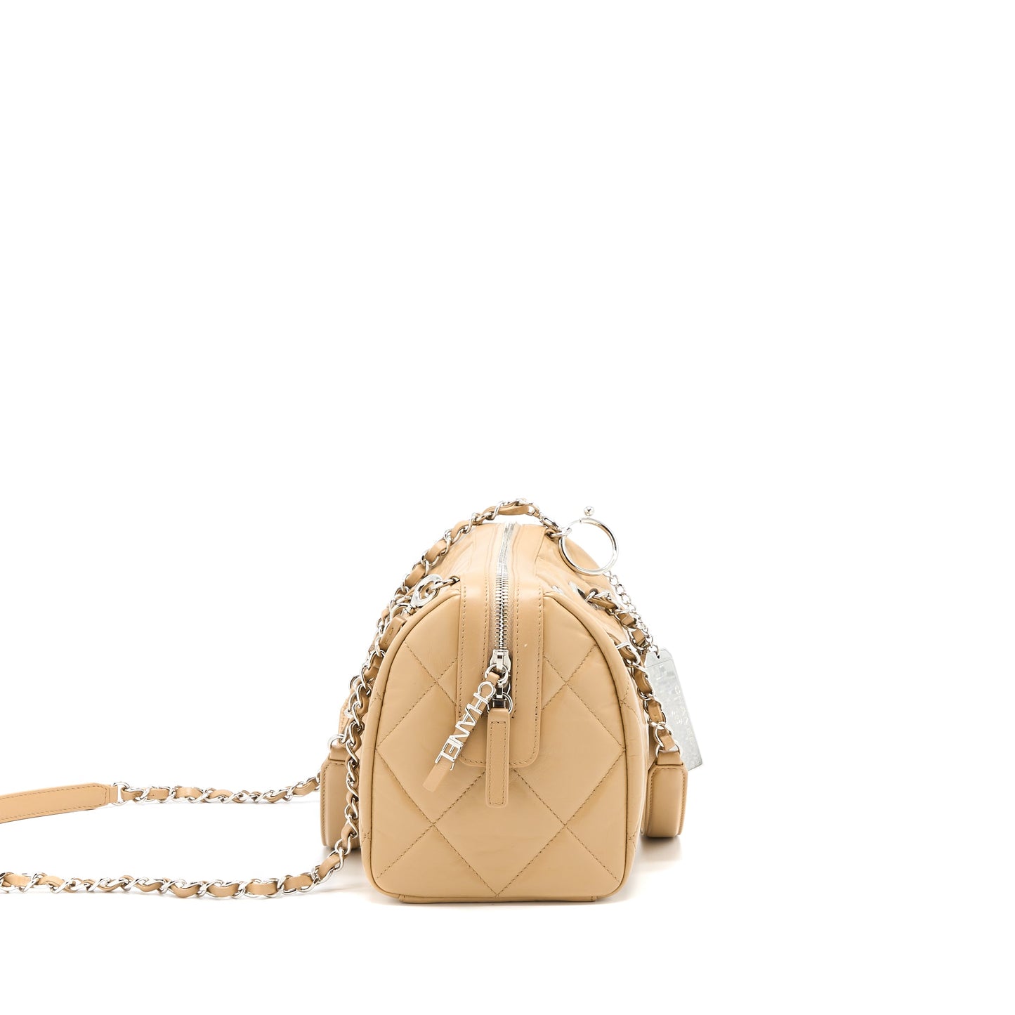 Chanel Bowling Bag Aged Calfskin Beige