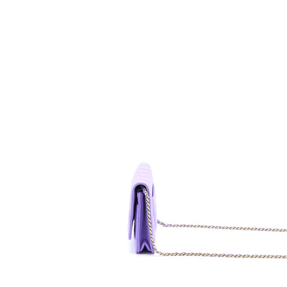 Chanel Classic Wallet On Chain Caviar Purple L