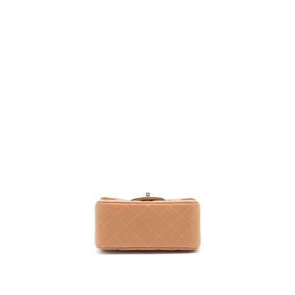 Chanel 22S Mini Square Flap Bag Lambskin Caramel L