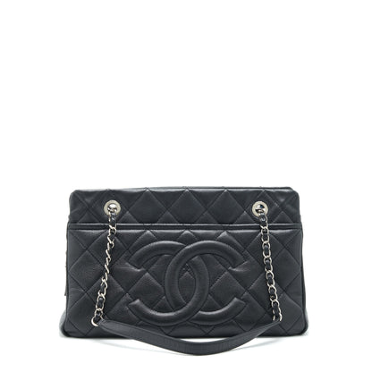 Chanel CC Logo Tote Bag Caviar Black