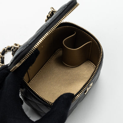 Chanel Pearl Crush Mini Vanity Case Lambskin Black L(microchip)