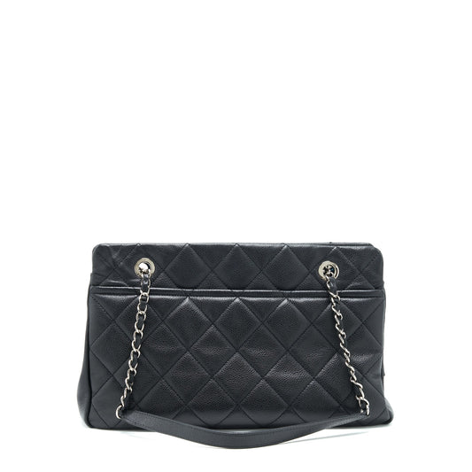 Chanel CC Logo Tote Bag Caviar Black