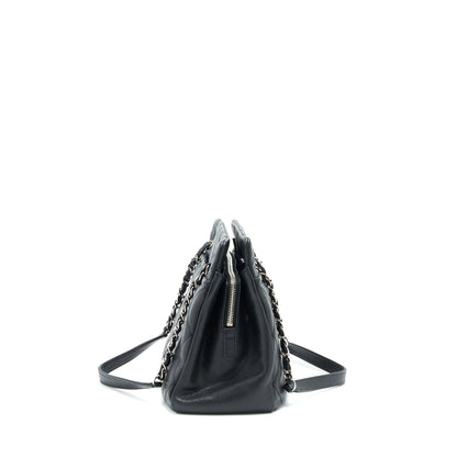 Chanel CC Logo Tote Bag Caviar Black
