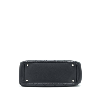Chanel CC Logo Tote Bag Caviar Black