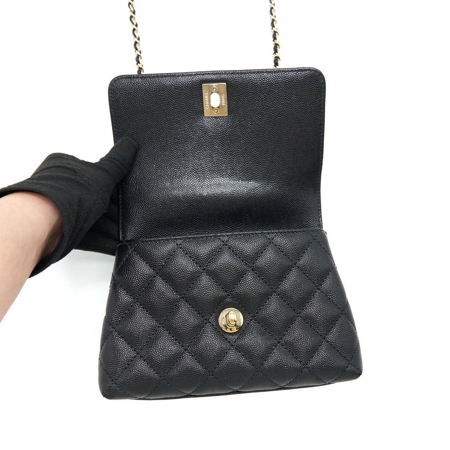 Chanel Mini Coco Handle 20cm Caviar Black L