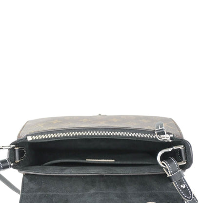 LOUIS VUITTON Chain It Monogram Canvas Top Handle Crossbody Bag Brown