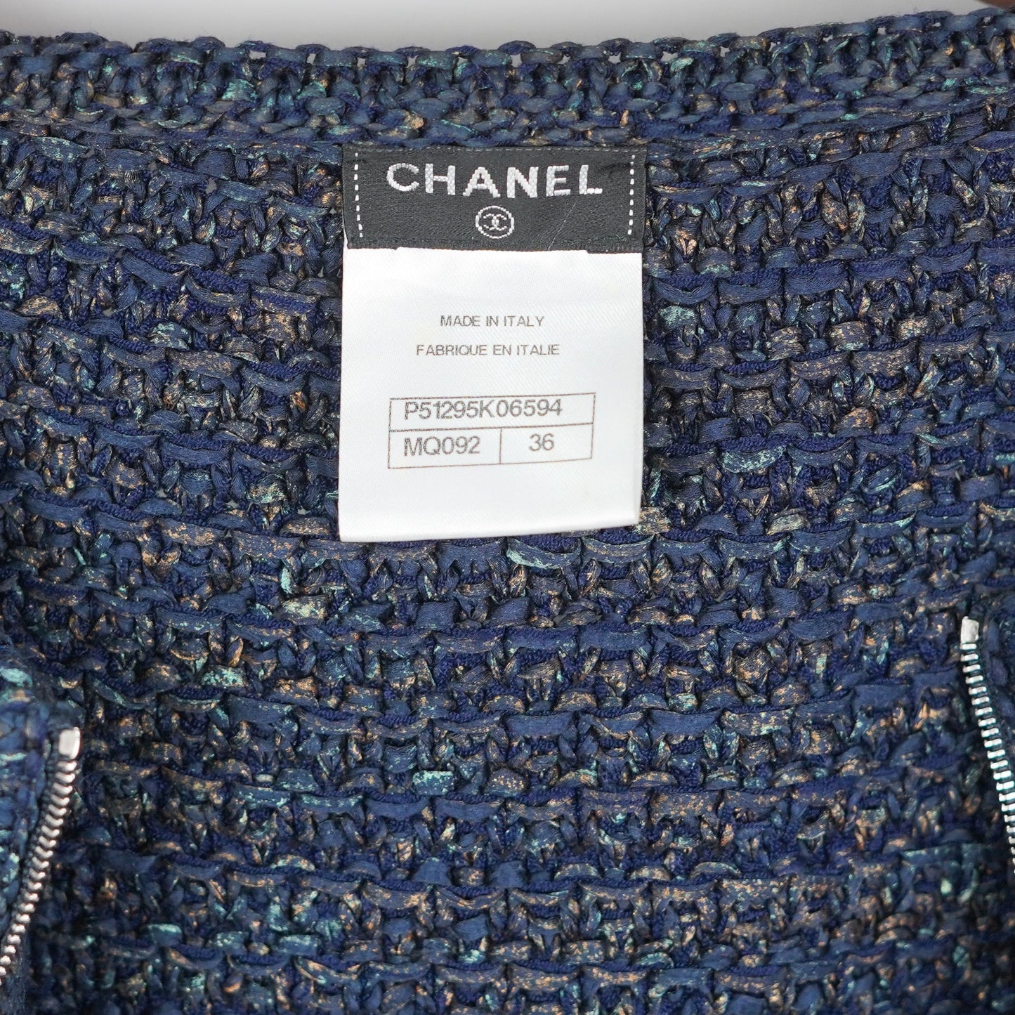 Chanel Navy Knit Cardigan - Size 36
