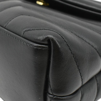 YVES SAINT LAURENT Loulou Toy Matelasse Leather Crossbody Bag Black