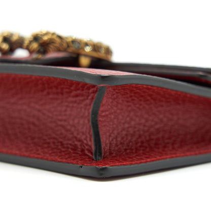 Gucci Dionysus Leather Super Mini Bag In Red
