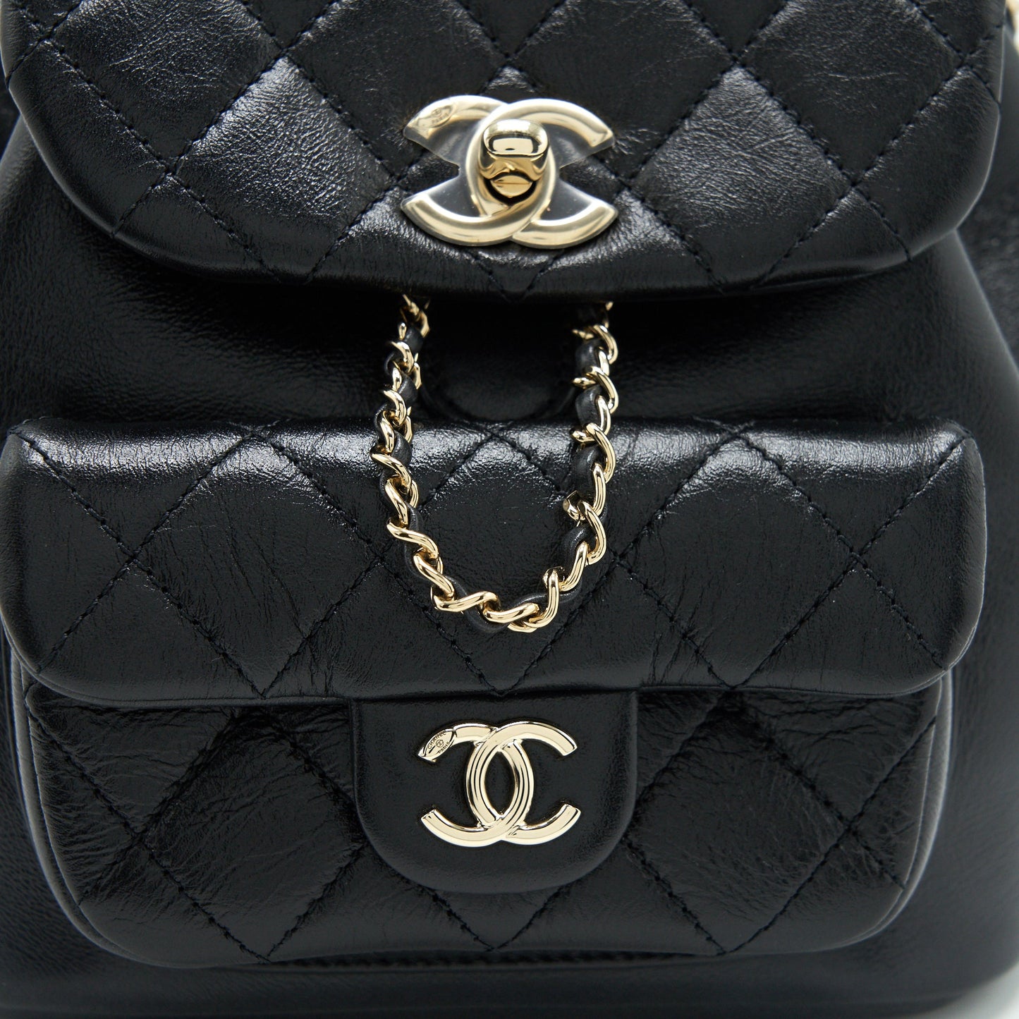 Chanel 22C mini Duma backpack calfskin Black L