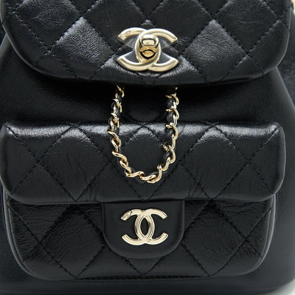 Chanel 22C mini Duma backpack calfskin Black L