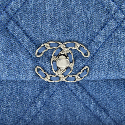 Chanel 22P Denim Small 19 Bag light blue Gold/Sliver Hardware