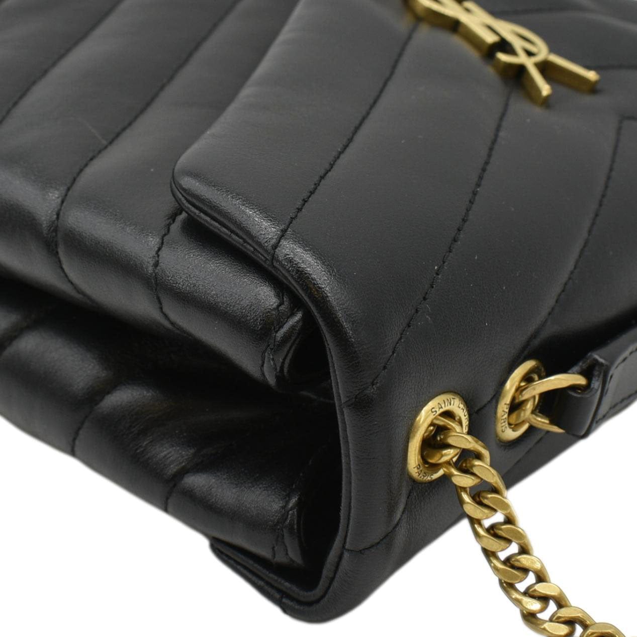 YVES SAINT LAURENT Loulou Toy Matelasse Leather Crossbody Bag Black