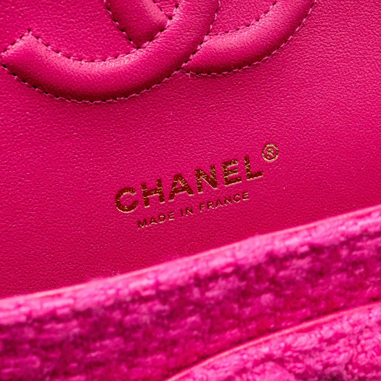 Chanel Medium Classic Double Flap Bag Tweed Pink L (Microchip)