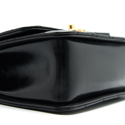 Chanel 21A Gold Crush Mini Flap Bag Calfskin Black
