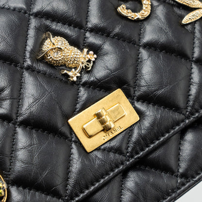 Chanel 2.55 Reissue Lucky Charms Wallet On Chain Aged Calfskin Black