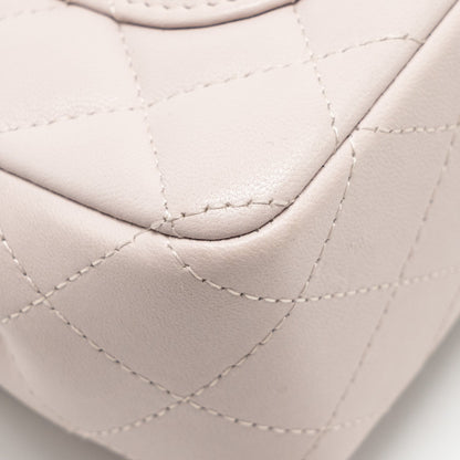 Chanel Mini Rectangular Flap Bag Lambskin Light Pink  (Microchip)