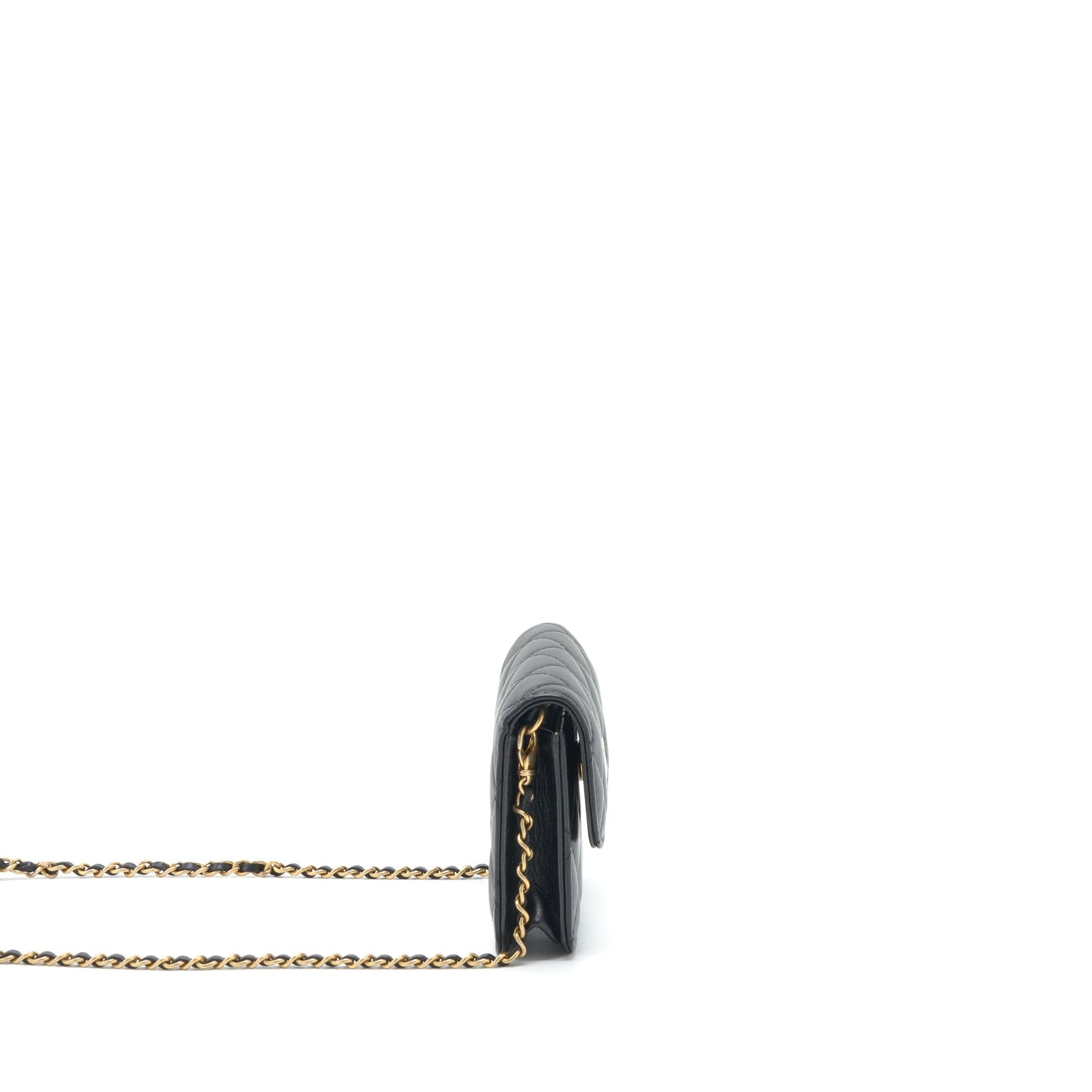 Chanel Pearl Crush Mini Flap Belt Bag Lambskin Black