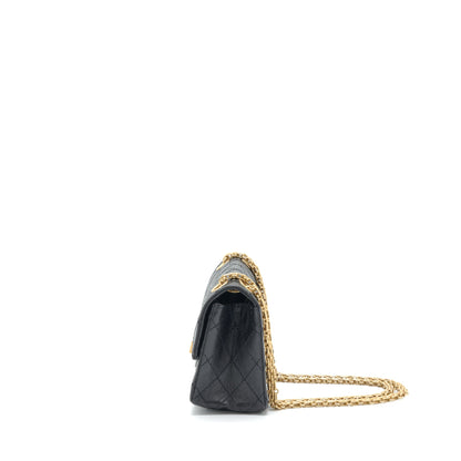 Chanel Mini 2.55 Reissue Flap Bag Aged Calfskin Black Brushed
