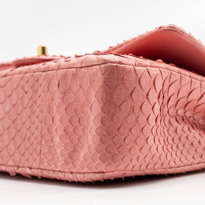 Chanel Medium Flap Bag with Detailed Charms Python Pink