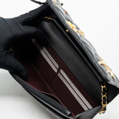 Chanel 2.55 Reissue Lucky Charms Wallet On Chain Aged Calfskin Black