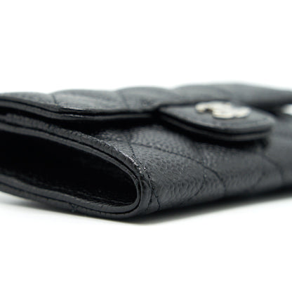 CHANEL Classic Card Holder Grained Calfskin  Black