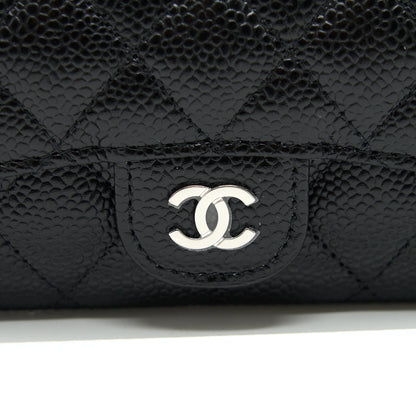 CHANEL Classic Card Holder Grained Calfskin  Black