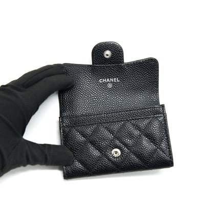 CHANEL Classic Card Holder Grained Calfskin  Black