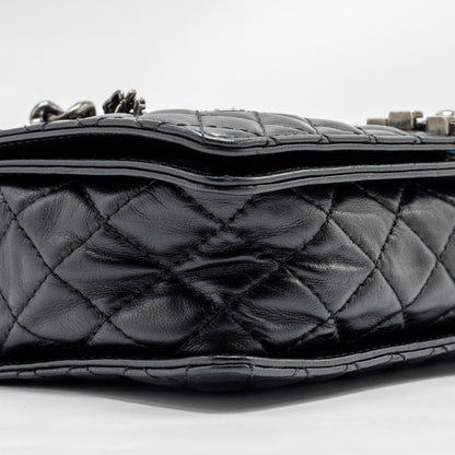 Chanel Multi Chain Boy Bag Calfskin/Tweed Black