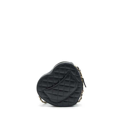Chanel 22S Heart Bag Lambskin Black L